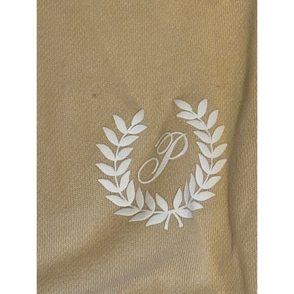 Victorias Secret Pink Womens XL Jogger Sweatpants Beige/White Logo Embroidery - Picture 3 of 6